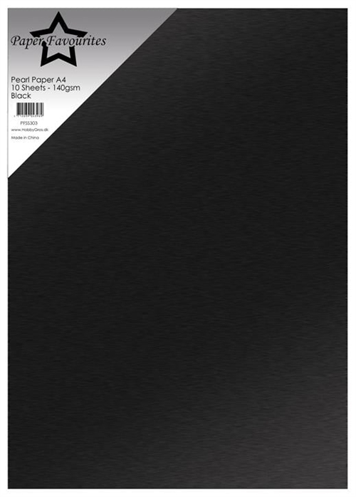 Paper Favourites  Pearl Paper Black A4 2 sidet 140g